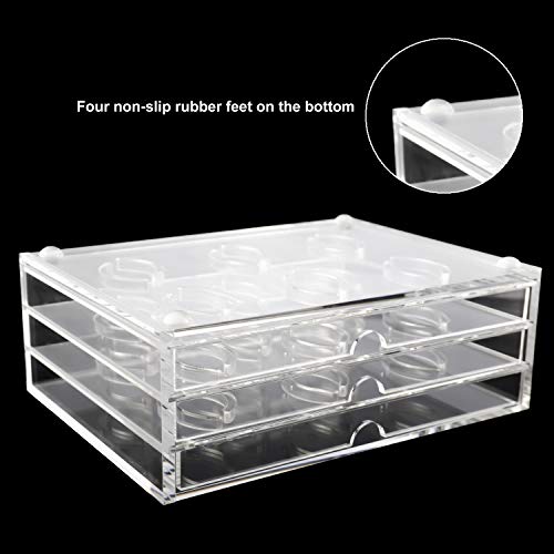 Clear eyelash organizer showing underside pads